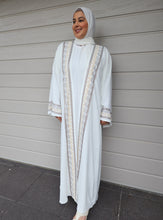 Load image into Gallery viewer, Maha Qatar Embroidered Abaya- Off White