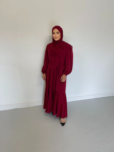 Milan Lux Dress  - Dark Red