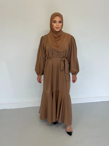 Milan Lux Dress  - Tan Latte