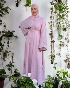 Iris Lux Abaya Dress  - Pastel Pink