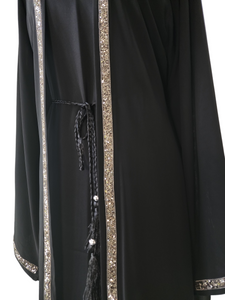 Diamante'  Lux Abaya Set - Black (3 piece Set)