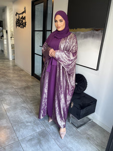 Shimmer Abaya set  - Mauve