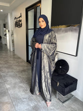 Load image into Gallery viewer, Shimmer Abaya set  - Midnight Blue