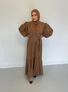 Milan Lux Dress  - Tan Latte