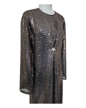 Load image into Gallery viewer, Amal Sequin Abaya - Copper on Black