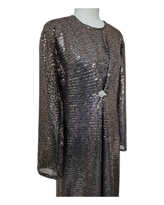 Amal Sequin Abaya - Copper on Black