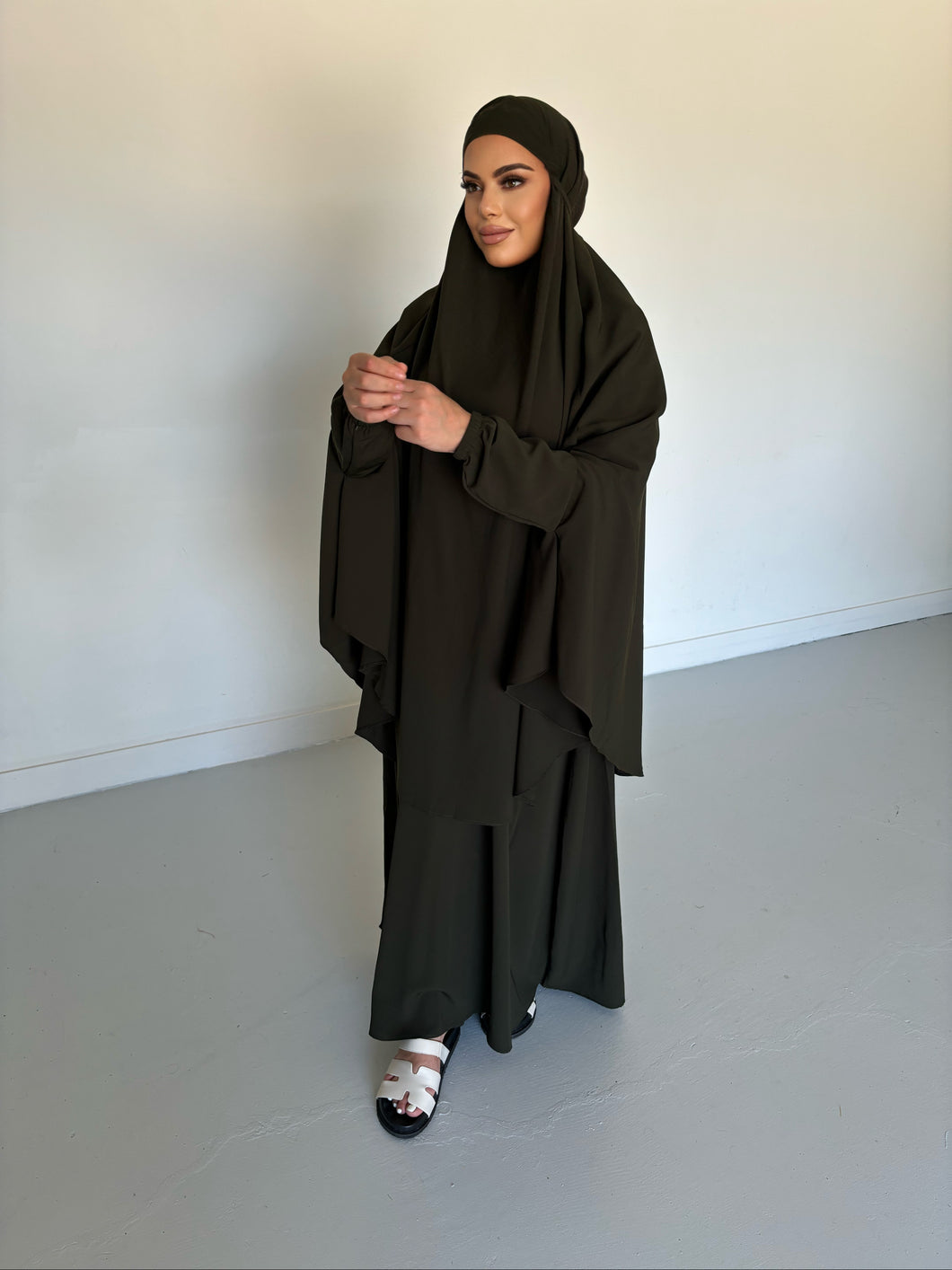 Jilbab and Abaya set- Olive Green