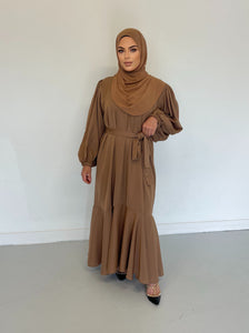 Milan Lux Dress  - Tan Latte