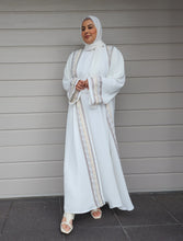 Load image into Gallery viewer, Maha Qatar Embroidered Abaya- Off White