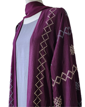 Load image into Gallery viewer, Nabeela Qatar Abaya Set- Burgundy