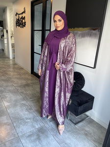 Shimmer Abaya set  - Mauve