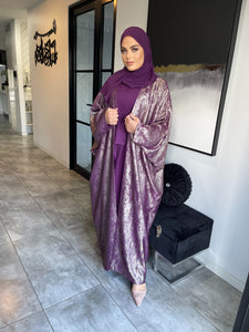 Shimmer Abaya set  - Mauve