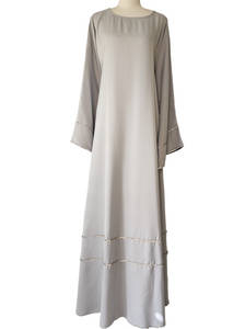 Iris Lux Abaya Dress  - Pastel Grey