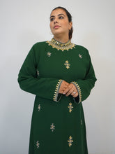 Load image into Gallery viewer, Mena Kaftan Dress - Green and Gold