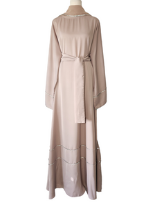 Iris Lux Abaya Dress  - Nude Tan
