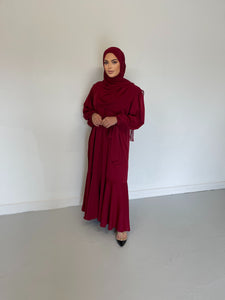 Milan Lux Dress  - Dark Red