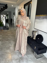 Load image into Gallery viewer, Shimmer Abaya set  - Beige Gold