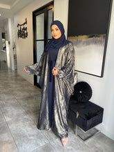 Load image into Gallery viewer, Shimmer Abaya set  - Midnight Blue