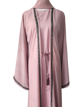 Load image into Gallery viewer, Diamante&#39;  Lux Abaya Set - Dusty Pink (3 piece Set)