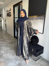 Load image into Gallery viewer, Shimmer Abaya set  - Midnight Blue