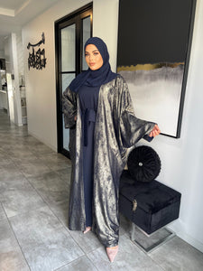 Shimmer Abaya set  - Midnight Blue