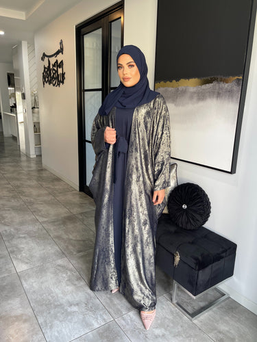 Shimmer Abaya set  - Midnight Blue