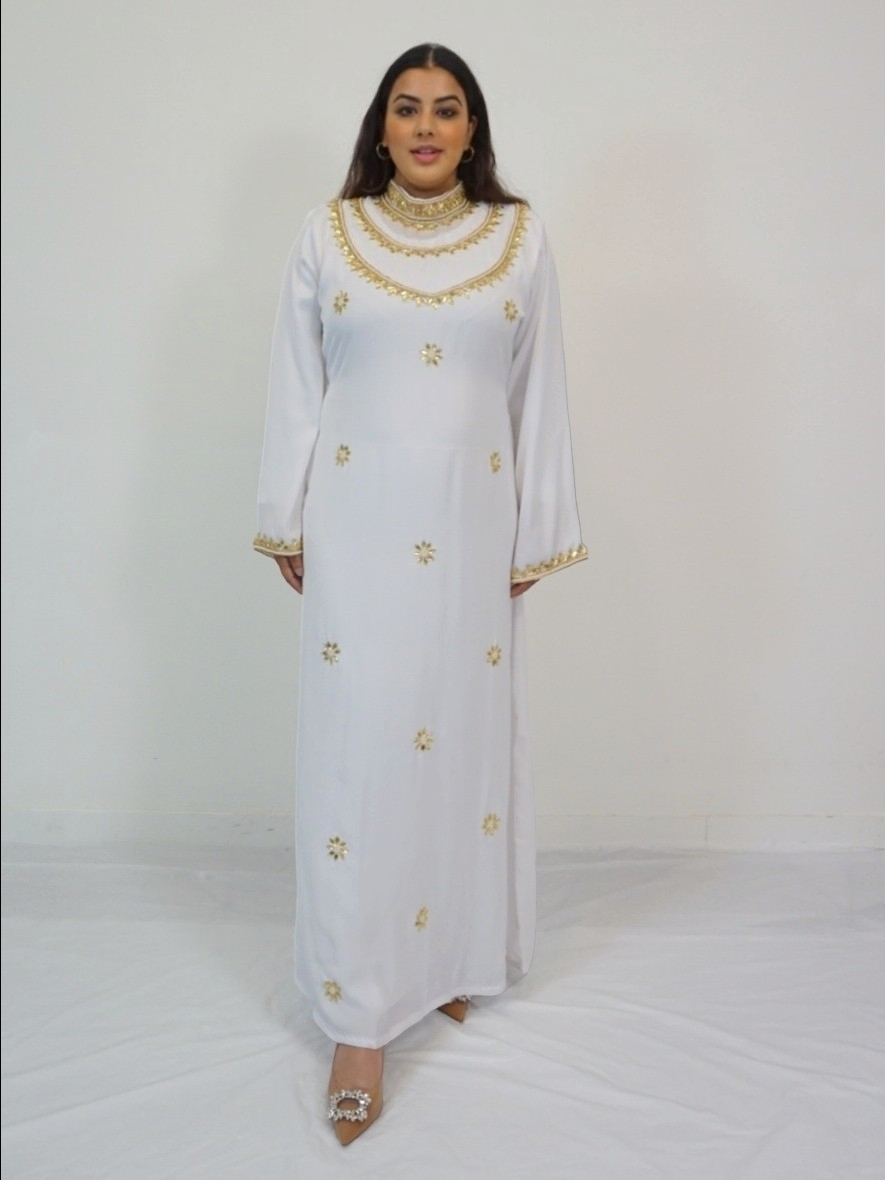 Kaftan dress white hot sale