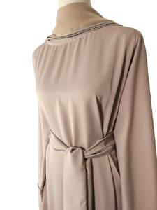 Iris Lux Abaya Dress  - Nude Tan