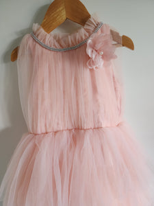 Peachy Tulle Princess Gown/ Frock