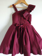 Load image into Gallery viewer, Maroon off-shoulder dress/ Frock