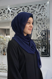 Turkish Chiffon Hijabs -Navy