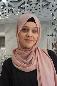 Turkish Chiffon Hijabs -Rosy peach Nude