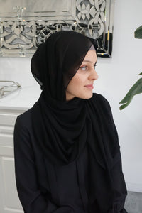 Turkish Chiffon Hijabs -Black