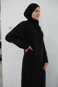 Hana Collared Abaya- Black