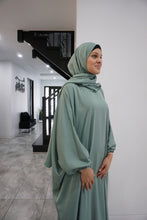 Load image into Gallery viewer, Prayer Abaya with attatched shawl-U.A.E - Jade Green