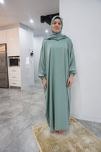 Load image into Gallery viewer, Prayer Abaya with attatched shawl-U.A.E - Jade Green