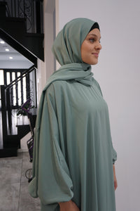 Prayer Abaya with attatched shawl-U.A.E - Jade Green