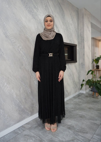 Venice Shimmer Dress- Black