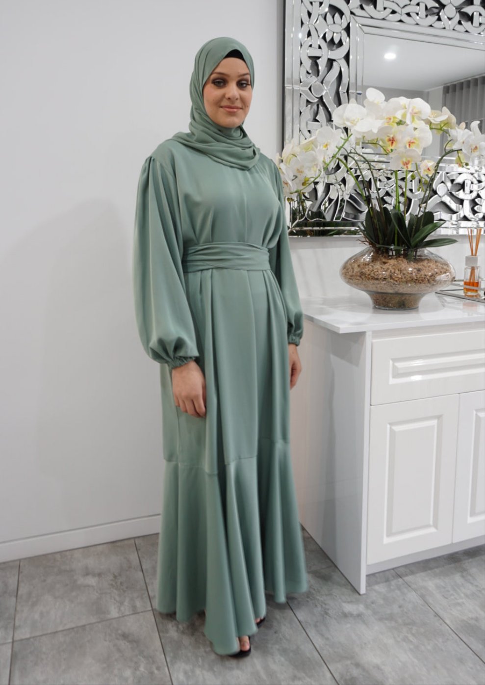 Milan Lux Dress  - Jade Green