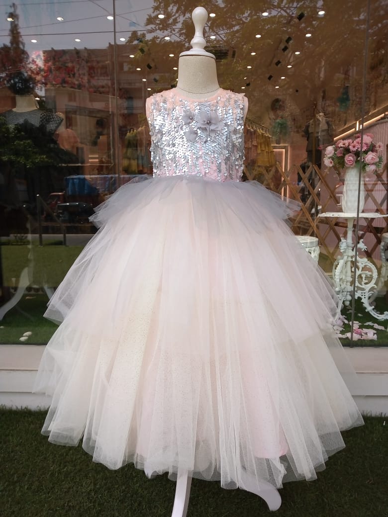 Nora Pink sequins Princess Gown/ Frock