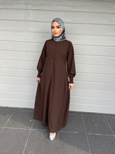 Load image into Gallery viewer, Merna Basic Abaya- Dark Brown