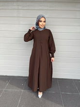 Load image into Gallery viewer, Merna Basic Abaya- Dark Brown