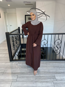 Nella Abaya Set - Cinnamon Brown