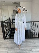 Load image into Gallery viewer, Zarah Kaftan/ Takshita set -Pearl White