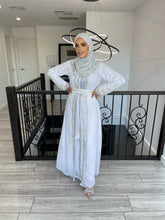 Load image into Gallery viewer, Zarah Kaftan/ Takshita set -Pearl White