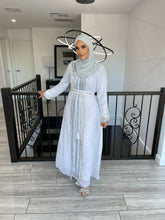 Load image into Gallery viewer, Zarah Kaftan/ Takshita set -Pearl White