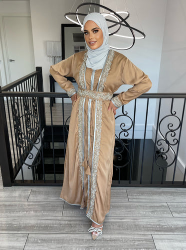 Zarah Kaftan/ Takshita set -Nude