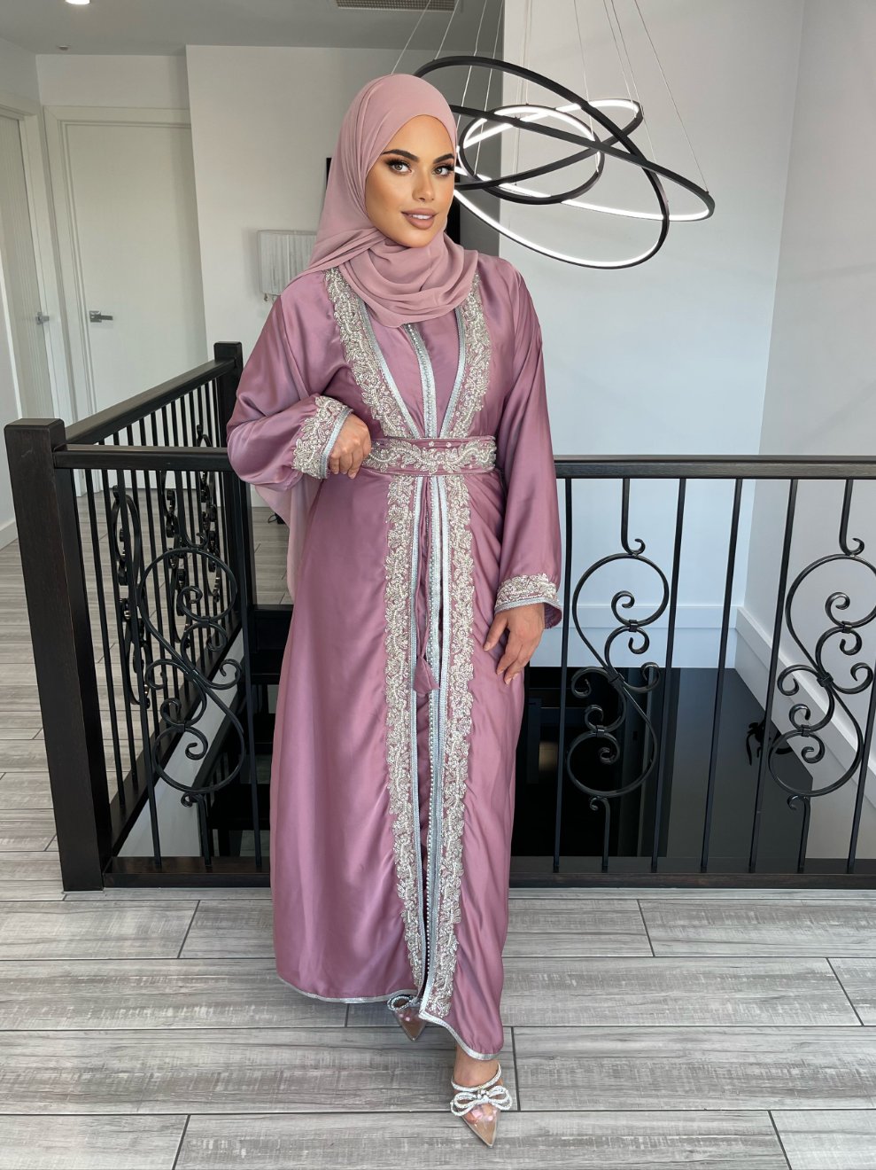 Zarah Kaftan/ Takshita set - Dusty Pink