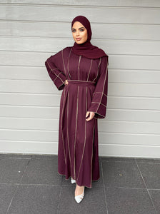 Nyle Lux Abaya- U.A.E - Plum