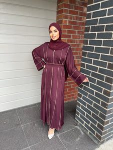 Nyle Lux Abaya- U.A.E - Plum